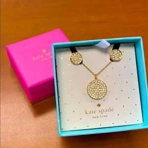 Kate Spade “pave pendant and studs” box set